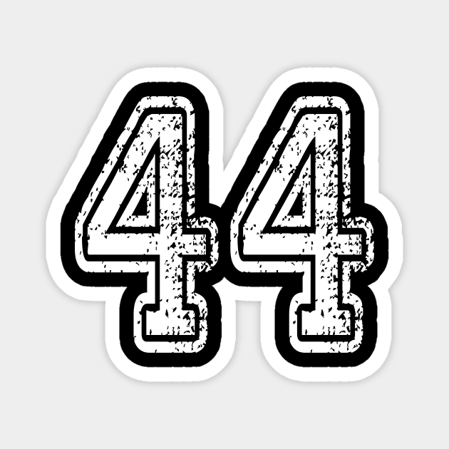 Number 44 Grungy in white Magnet by Sterling