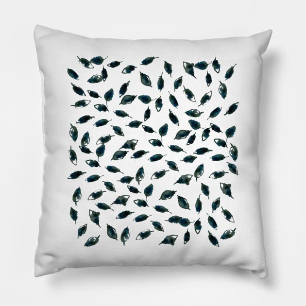 Watercolor leaves Pillow by bunlinked