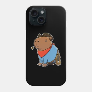 Grumpy Capybara Cowboy Phone Case