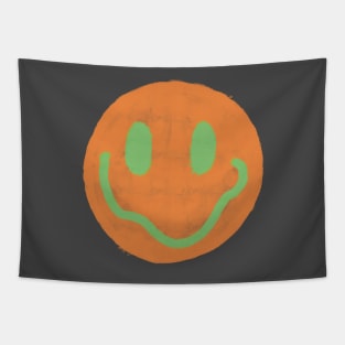 Orange and Green Vintage Smiley Face Tapestry