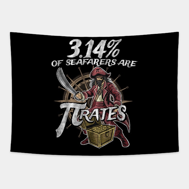 3.14% of Seafarers Are Pirates Funny Pi Day Math Humor Tapestry by andzoo