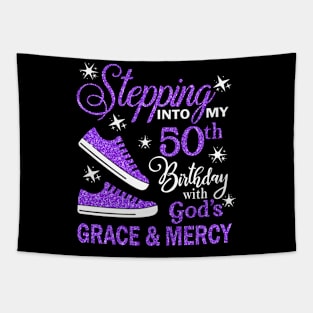 Stepping Into My 50th Birthday With God's Grace & Mercy Bday Tapestry