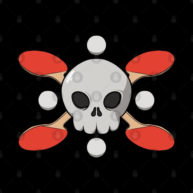 Table Tennis crew Jolly Roger pirate flag (no caption) by RampArt