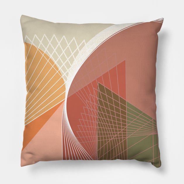 Geometric pastel minimal linear art Pillow by carolsalazar