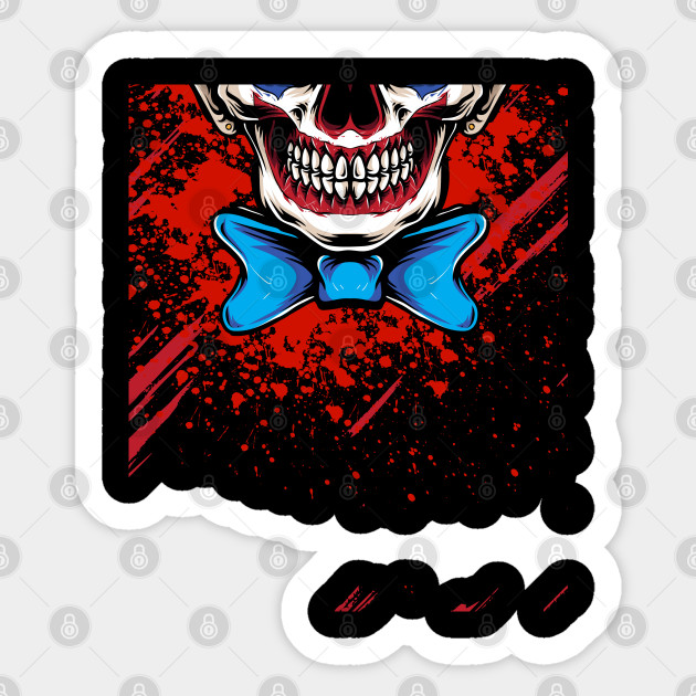 Skull Clown Face Mask - Skull Clown Face Mask - Sticker