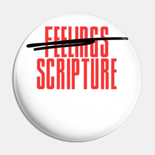 Scripture over Feelings red words Pin