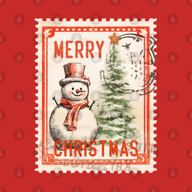 Vintage Christmas Snowman by Coralgb