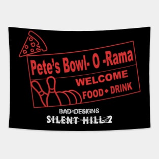 Silent Hill 2 - Pete's Bowl-O-Rama, Eddie eating Pizza - Bad Designs Tapestry