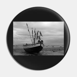 fishing boat, b&w Pin