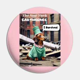 I survived the New York earthquake: A Dachshund in NYC's Rubble Pin