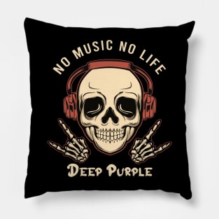 No music no life deep purple Pillow