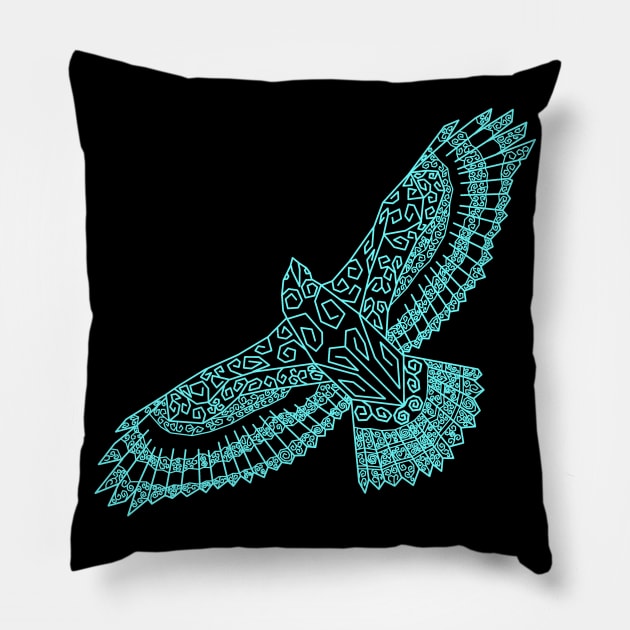 Paul's cancer support hawk neon. Pillow by Toonatwilldesigns