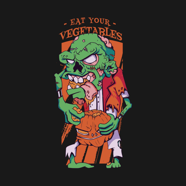 Zombie Eating Pumpkin // Eat Your Vegetables by SLAG_Creative