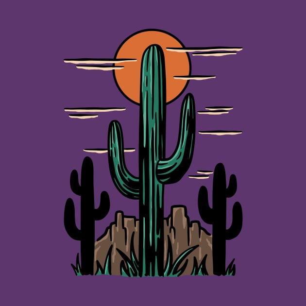 Cacti Desert by SommersethArt