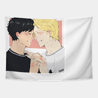 Ash and Eiji Happy Tapestry