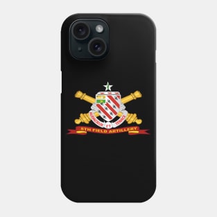 8th Field Artillery w Br - Ribbon Phone Case