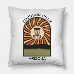 Fountain Hills Arizona | Disc Golf Vintage Retro Arch Mountains Pillow