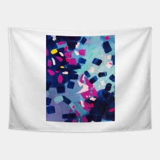 Abstract Modern Blue Painting Tapestry