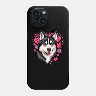 Siberian Husky Valentine Day Phone Case