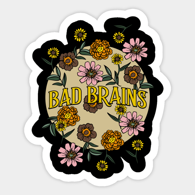 Bad Brains Name Personalized Flower Retro Floral 80s 90s Name Style