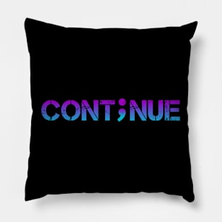 Mental Health Awareness - Continue Semi Colon Teal & Purple Vintage Pillow