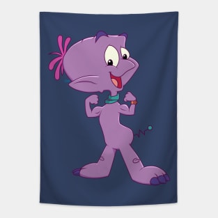 Widget the World Watcher muscle pose Tapestry