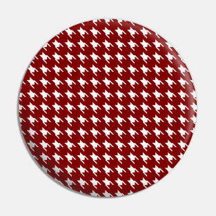 Dark Christmas Candy Apple Red Houndstooth Check Pin