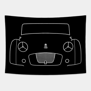 Triumph TR2 classic British roadster sports car outline graphic (white) Tapestry