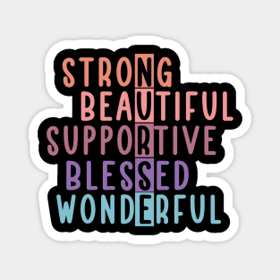 Nurse Strong Beautiful Blessed Wonderful Magnet