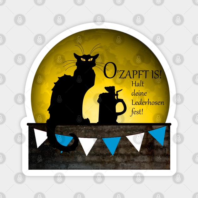 Chat Noir Oktoberfest Magnet by HolidayBug