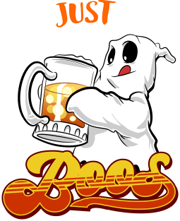 Funny Halloween Ghost Drinking Beer Magnet