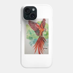 Parrot in flight Phone Case