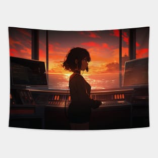 Lofi Girl DJ Sunrise Tapestry