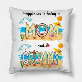 Happiness Is Being A Mom And Grammy Summer Beach Happy Mother's Pillow