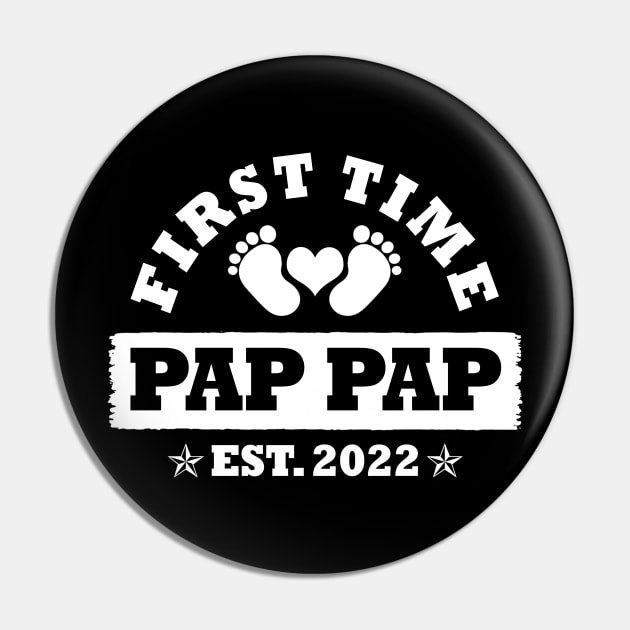 First Time Pap Pap Est 2022 Funny Father's Day Gift Pin by Penda