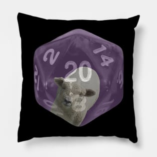 Nat20 Sheep on Purple Pillow