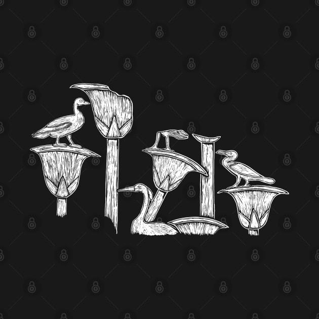 Ancient Egyptian Birds on Lotuses by LaForma