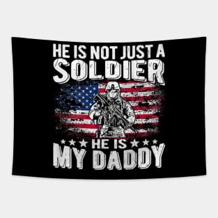 My Daddy Is A Soldier Patriotic Proud Military Daughter Son Tapestry