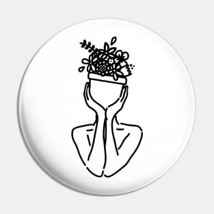 Plant gal minimal line drawing Pin