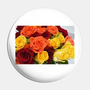 Yellow , red and orange roses Pin