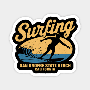 Surfing San Onofre State Beach California | Surfing Lovers Gifts Magnet