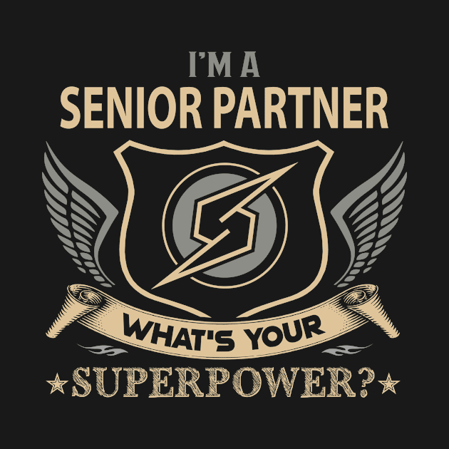 Senior Partner T Shirt - Superpower Gift Item Tee by Cosimiaart