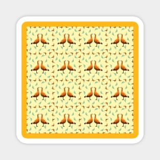Orange ducks. Pattern Magnet