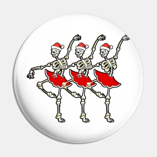 Dancing Christmas Skeleton Pin