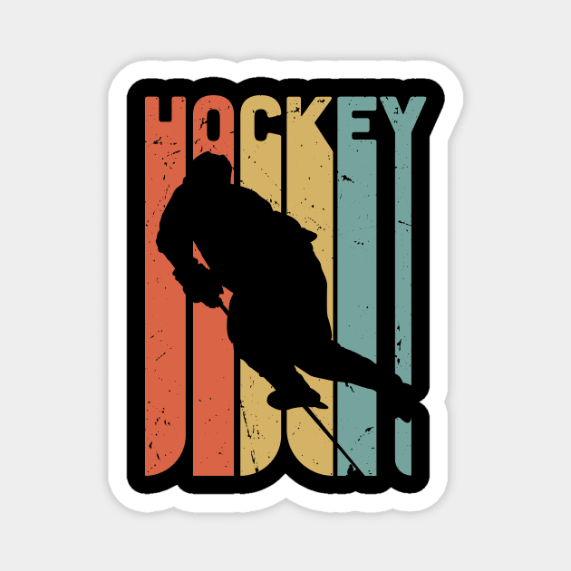 Retro Hockey / hockey lover gift idea / hockey fan present / ice sports Magnet by Anodyle