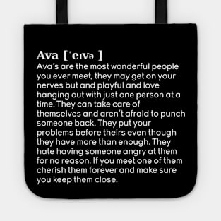 Ava name definition (black) Tote