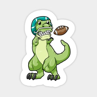 Dinosaur as Footballer with Football and Helmet Magnet