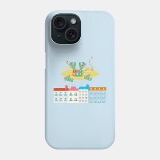 Flapping Fans Dirigible Flying Machine Flying Over City Phone Case