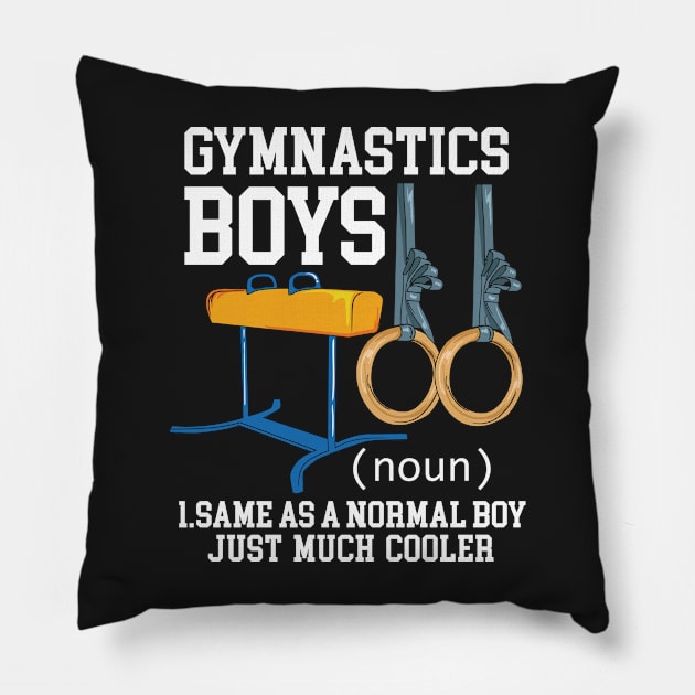 GYMNASTICS: Gymnastics Boy Definition Pillow by woormle