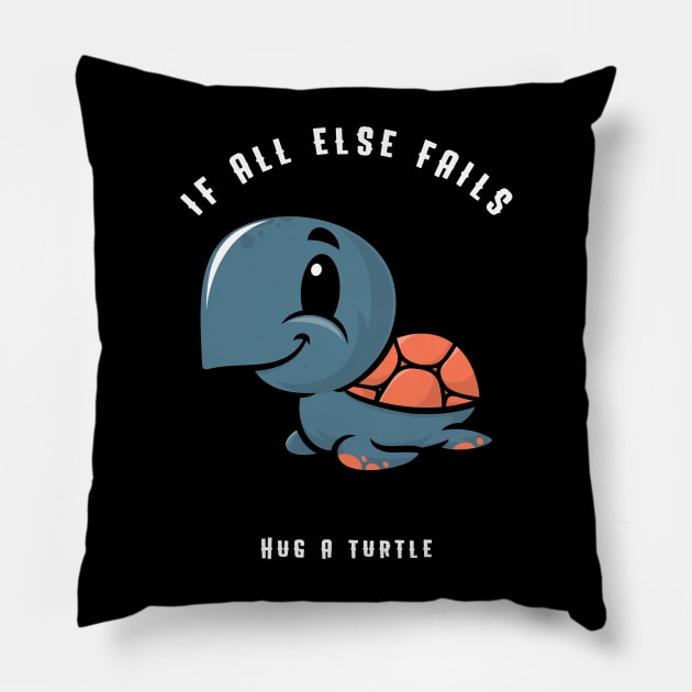 Hug a turtle Pillow by Funky Turtle